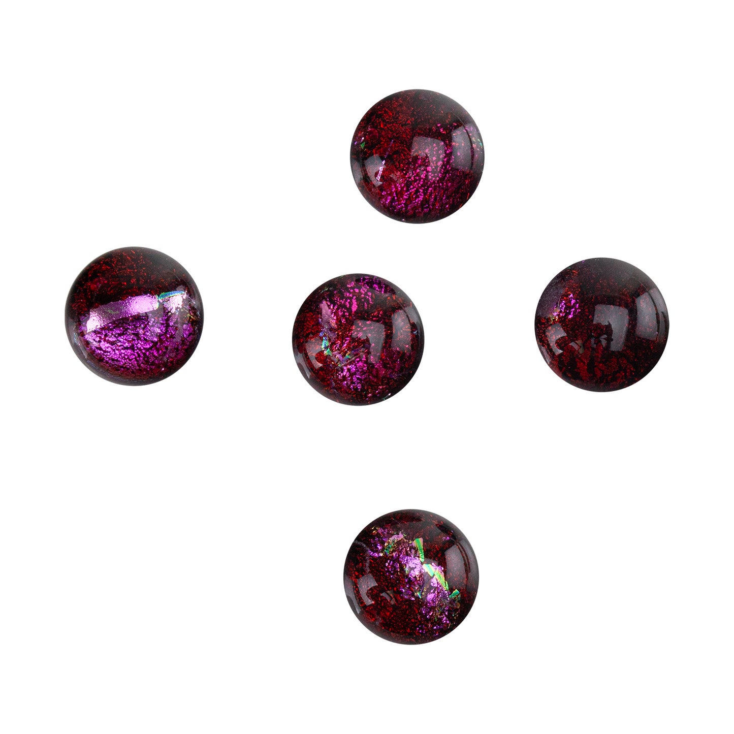 Dichroic Cabochons - Red Small - 6mm to 10mm 