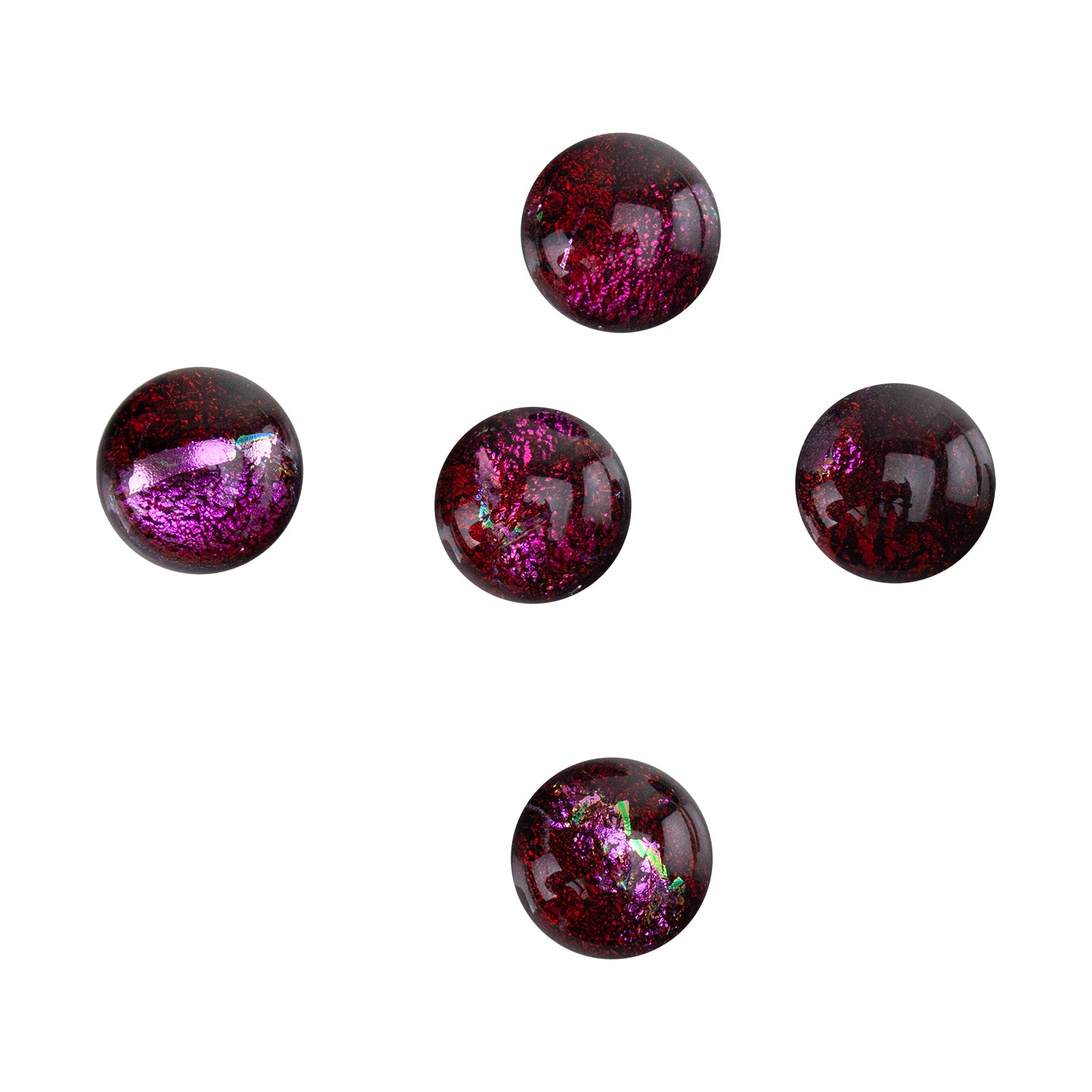Dichroic Cabochons - Red Small - 6mm to 10mm 