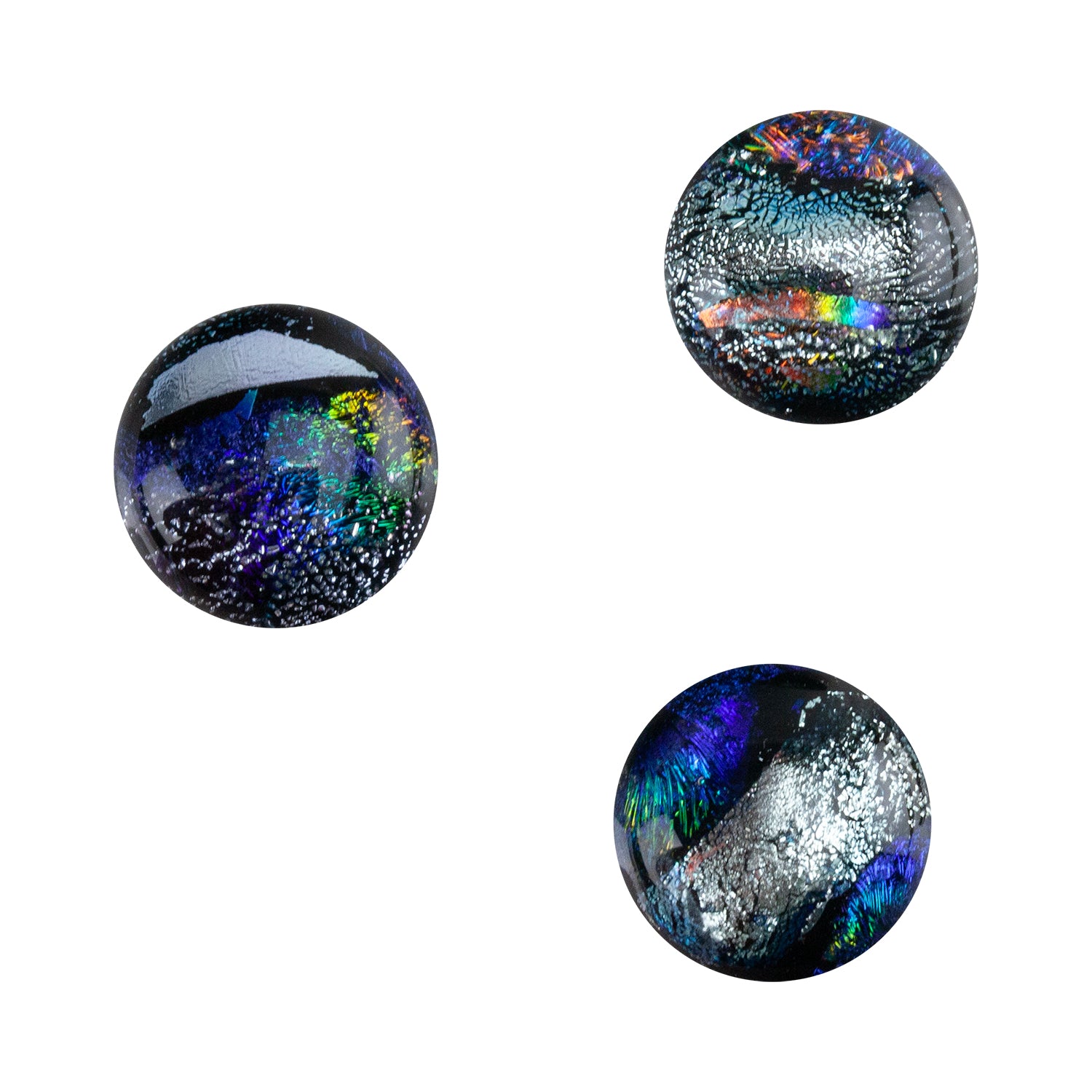 Dichroic Cabochons - Silver Medium - 12mm to 16mm 