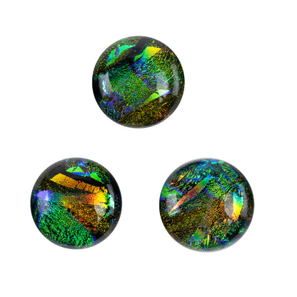 Dichroic Cabochons - Gold Large - 16mm to 20mm Pkg/3