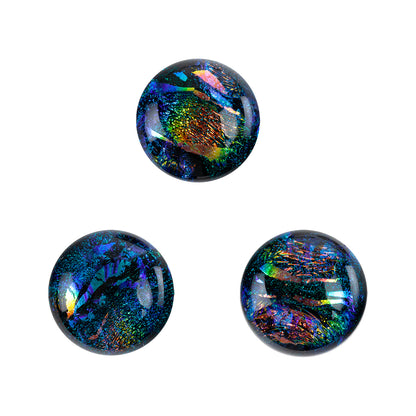 Dichroic Cabochons - Green Large - 16mm to 20mm Pkg/3