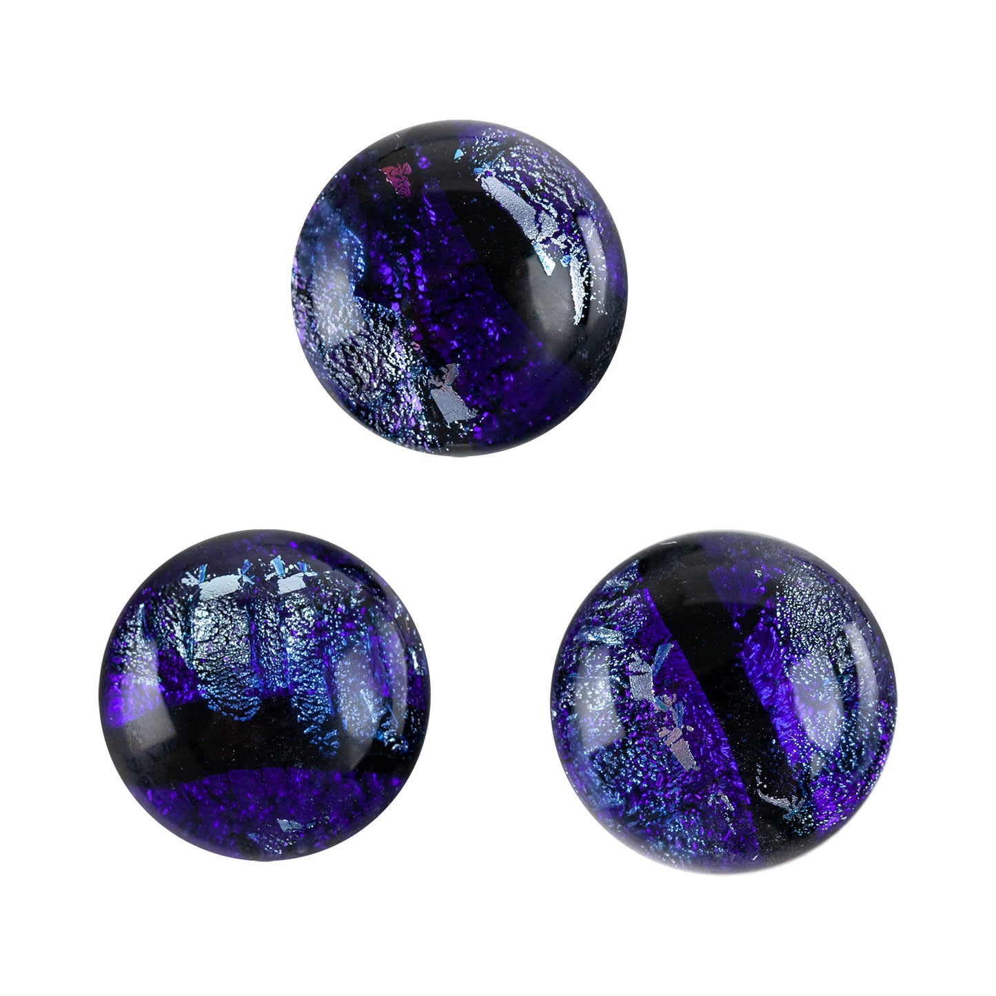 Dichroic Cabochons - Purple Large - 16mm to 20mm Pkg/3
