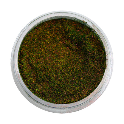 open jar of Ultra Fine Chameleon Pigment Powder - Sour Apricot