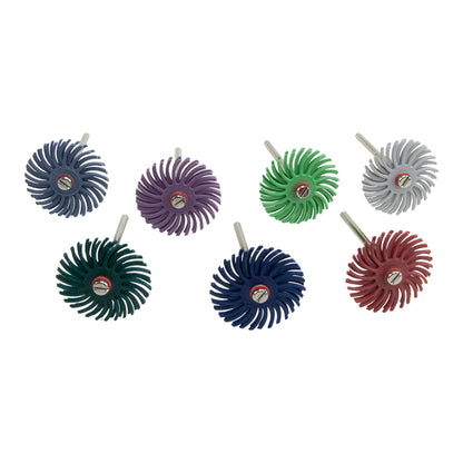 Wanaree Tanner Heavy Duty Bristle Disc Brush Kit

Kit includes 2 of each heavy duty bristle discs: 80g, 120g, 220g, 400g, 600g, 1000g, 2500g

plus 7- 2.35mm mandrels