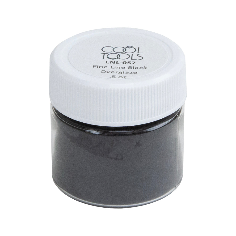 jar of Fine Line Black Overglaze - Powder - .5 oz