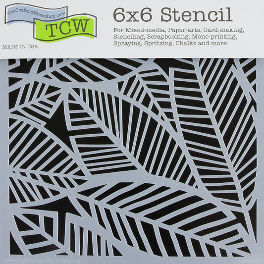 Design Stencil - Banana Leaves Enhance your enamel with our Design Stencils for Enameling.  Add flair and dimension to your enamel creations. Easy to clean and reuse! Emboss clay to create texture. Stencil is 6" x 6" Made in the USA