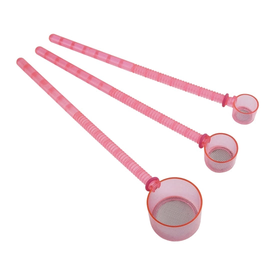 3 pink plastic Enameling Sifter - 40 Mesh