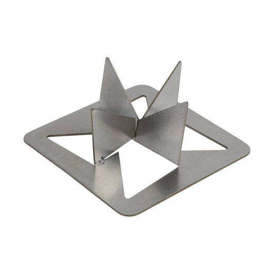 Pearly's 4 Point Trivet 4 Point stainless steel trivet suitable for torch firing and kiln enameling.  Size: 2.5" x 2.5"x 1″