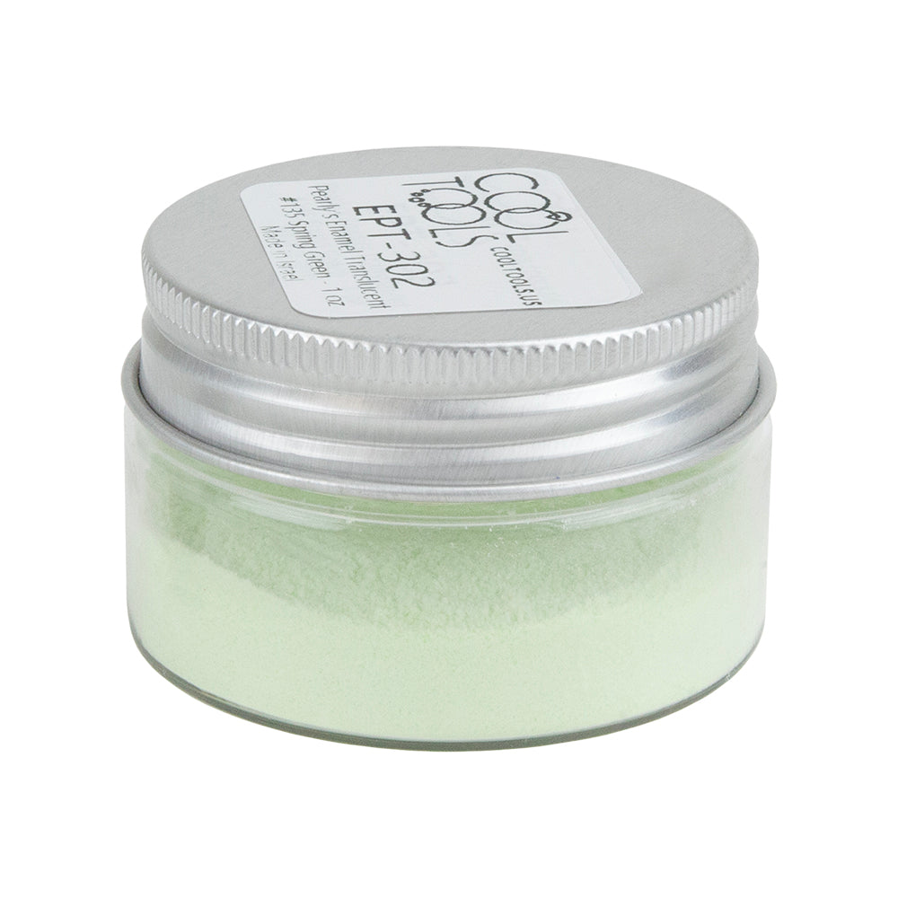 jar of Pearly’s Enamel Translucent Spring Green - 1 oz