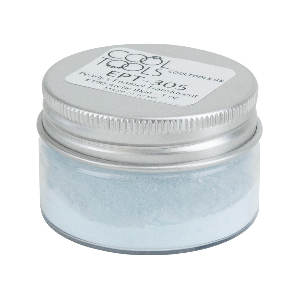 jar of Pearly’s Enamel Translucent Arctic Blue - 1 oz