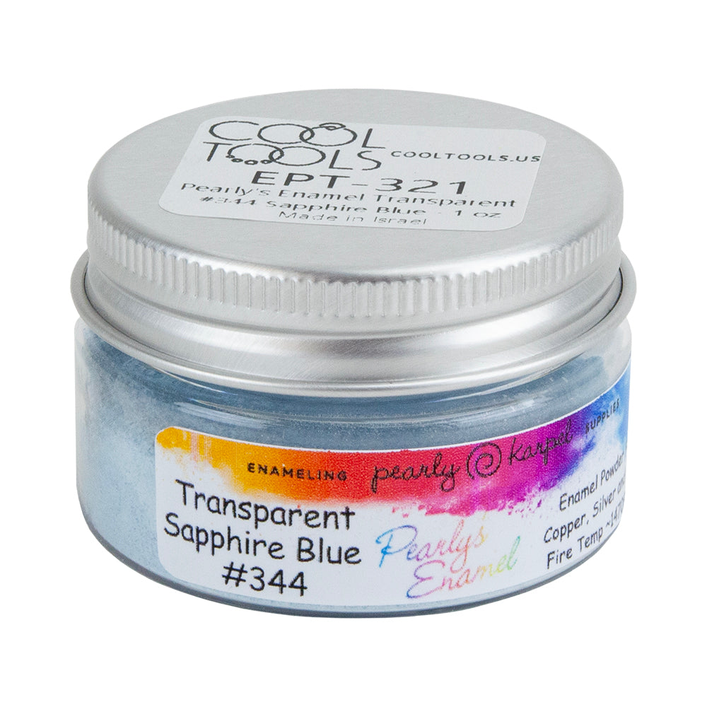 jar of Pearly’s Enamel Transparent Sapphire Blue - 1 oz