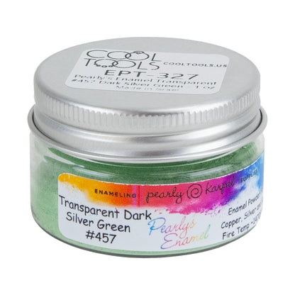 jar of Pearly’s Enamel Transparent Dark Silver Green - 1 oz