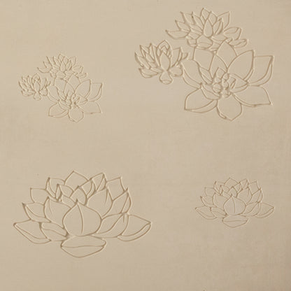 Jewelry Artist Elements - Texture - Lotus 2

Second picture shown is an element of the texture in clay.

Embossed elements. Impress clay, then use a Jewelry Shape Template for the shape or cut out with a needle tool. Jewelry Artist Elements are flexible, washable and can be used with any soft clay. Spritz with CoolSlip or dust on Dry Powder Release for stick-free impressions when using metal clay and polymer clay.

These beautiful texture sheets feature designs that are perfect for making many different jew