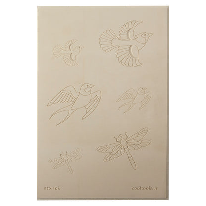 Jewelry Artist Elements - Texture - Flying Creatures 2

Second picture shown is an element of the texture in clay.

Embossed elements. Impress clay, then use a Jewelry Shape Template for the shape or cut out with a needle tool. Jewelry Artist Elements are flexible, washable and can be used with any soft clay. Spritz with CoolSlip or dust on Dry Powder Release for stick-free impressions when using metal clay and polymer clay.

Our Arts &amp; Crafts era inspired metal clay design elements are coordinating she