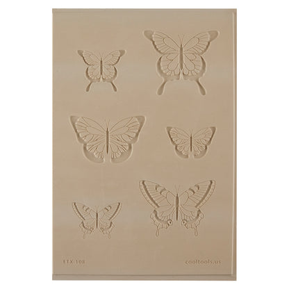 Jewelry Artist Elements - Texture - Butterfly

Second picture shown is an element of the texture in clay.

Embossed elements. Impress clay, then use a Jewelry Shape Template for the shape or cut out with a needle tool. Jewelry Artist Elements are flexible, washable and can be used with any soft clay. Spritz with CoolSlip or dust on Dry Powder Release for stick-free impressions when using metal clay and polymer clay.

These beautiful texture sheets feature designs that are perfect for making many different j