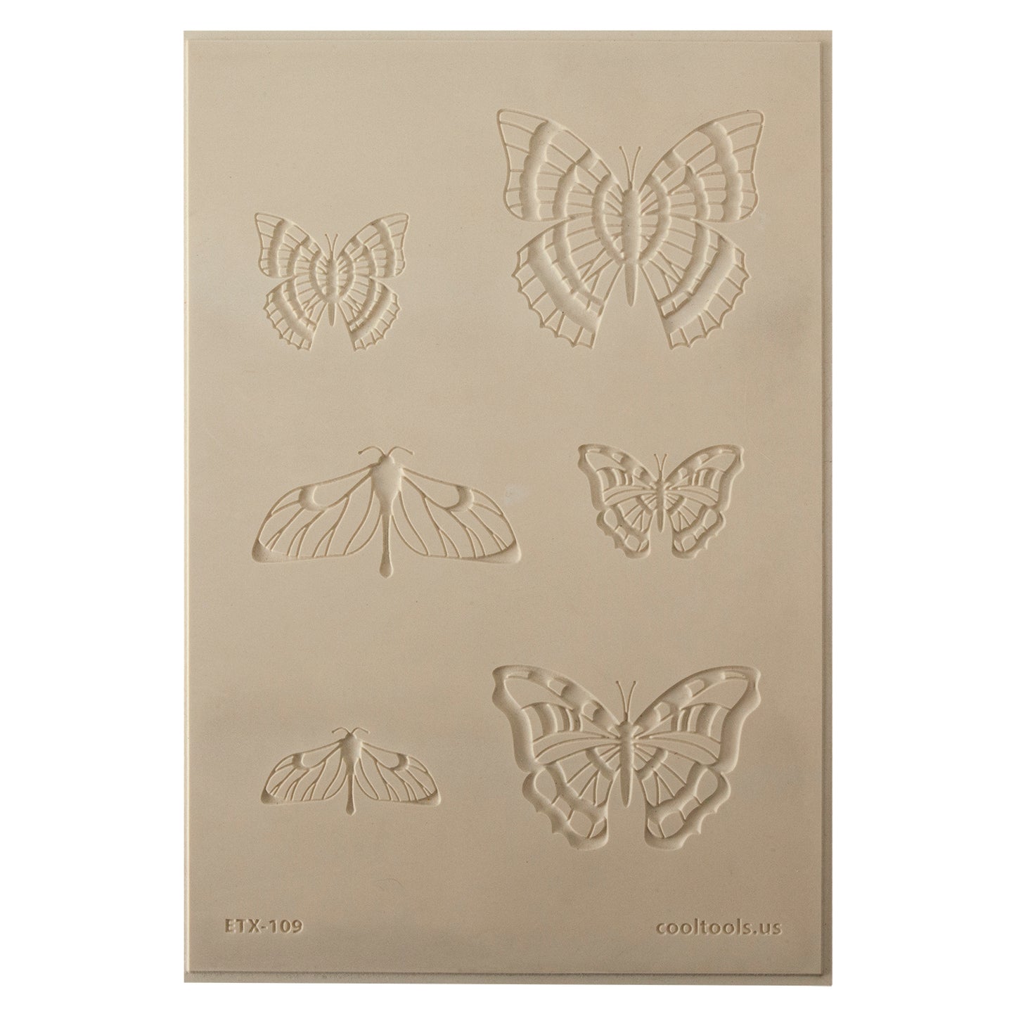 Jewelry Artist Elements - Texture - Butterfly 2

Second picture shown is an element of the texture in clay.

Embossed elements. Impress clay, then use a Jewelry Shape Template for the shape or cut out with a needle tool. Jewelry Artist Elements are flexible, washable and can be used with any soft clay. Spritz with CoolSlip or dust on Dry Powder Release for stick-free impressions when using metal clay and polymer clay.

These beautiful texture sheets feature designs that are perfect for making many different