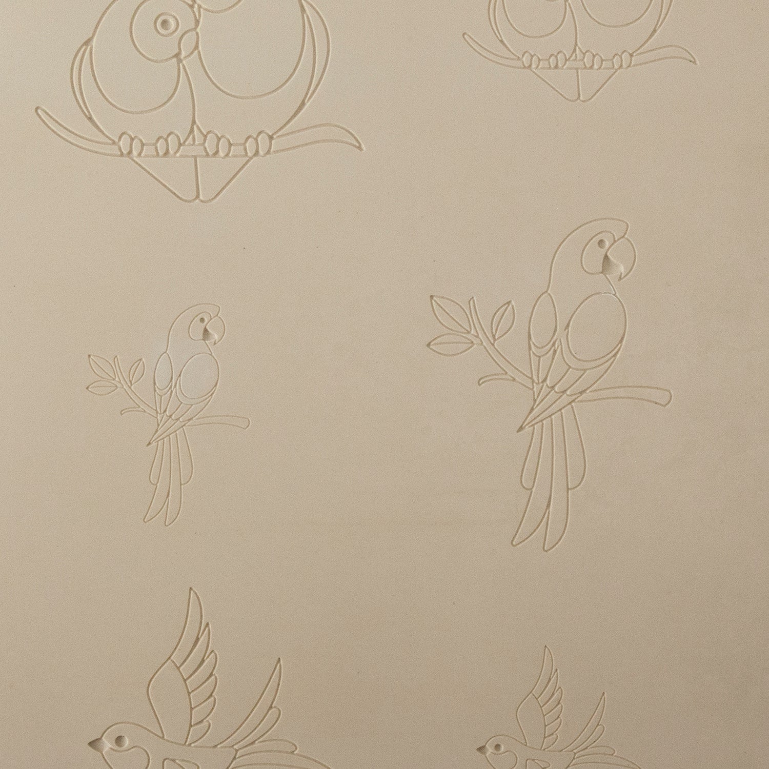 Jewelry Artist Elements - Texture - Flying Creatures 4

Second picture shown is an element of the texture in clay.

Embossed elements. Impress clay, then use a Jewelry Shape Template for the shape or cut out with a needle tool. Jewelry Artist Elements are flexible, washable and can be used with any soft clay. Spritz with CoolSlip or dust on Dry Powder Release for stick-free impressions when using metal clay and polymer clay.

These beautiful texture sheets feature designs that are perfect for making many di