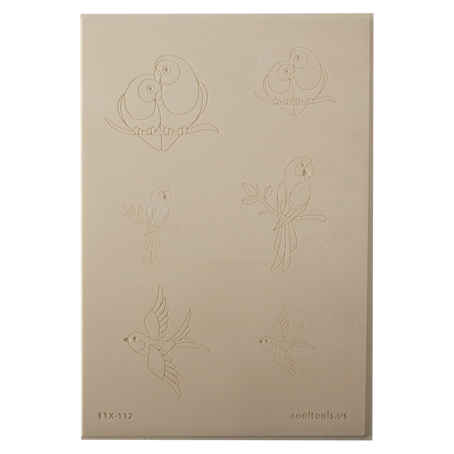 Jewelry Artist Elements - Texture - Flying Creatures 4

Second picture shown is an element of the texture in clay.

Embossed elements. Impress clay, then use a Jewelry Shape Template for the shape or cut out with a needle tool. Jewelry Artist Elements are flexible, washable and can be used with any soft clay. Spritz with CoolSlip or dust on Dry Powder Release for stick-free impressions when using metal clay and polymer clay.

These beautiful texture sheets feature designs that are perfect for making many di