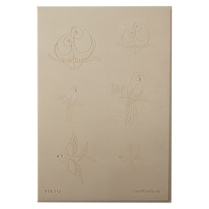 Jewelry Artist Elements - Texture - Flying Creatures 4

Second picture shown is an element of the texture in clay.

Embossed elements. Impress clay, then use a Jewelry Shape Template for the shape or cut out with a needle tool. Jewelry Artist Elements are flexible, washable and can be used with any soft clay. Spritz with CoolSlip or dust on Dry Powder Release for stick-free impressions when using metal clay and polymer clay.

These beautiful texture sheets feature designs that are perfect for making many di