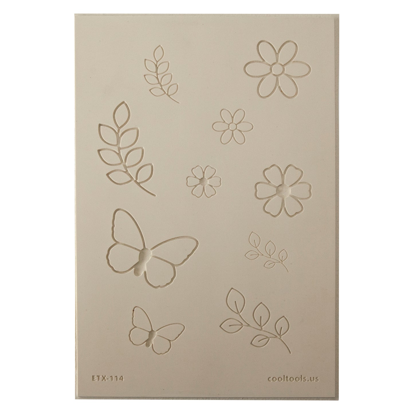 Jewelry Artist Elements - Texture - Flying and Floral 2

Second picture shown is an element of the texture in clay.

Embossed elements. Impress clay, then use a Jewelry Shape Template for the shape or cut out with a needle tool. Jewelry Artist Elements are flexible, washable and can be used with any soft clay. Spritz with CoolSlip or dust on Dry Powder Release for stick-free impressions when using metal clay and polymer clay.

These beautiful texture sheets feature designs that are perfect for making many d