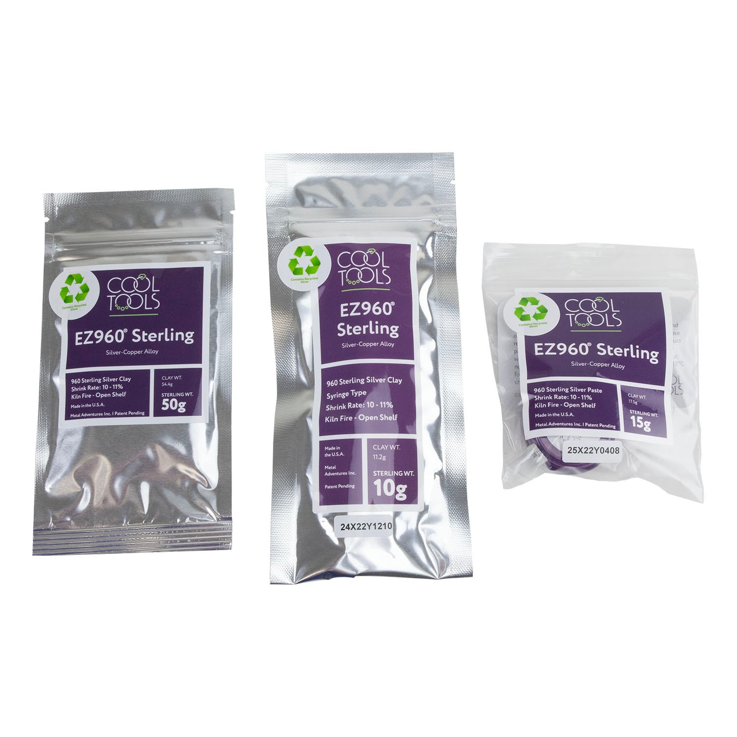 EZ960® Sterling Silver Clay 50g, Syringe and paste