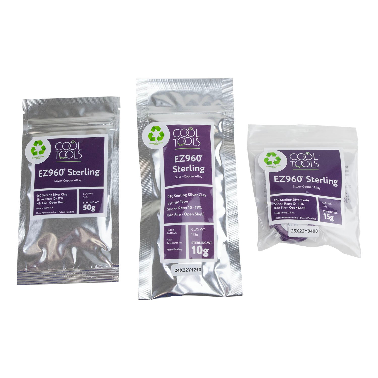 EZ960® Sterling Silver Clay 50g, Syringe and paste