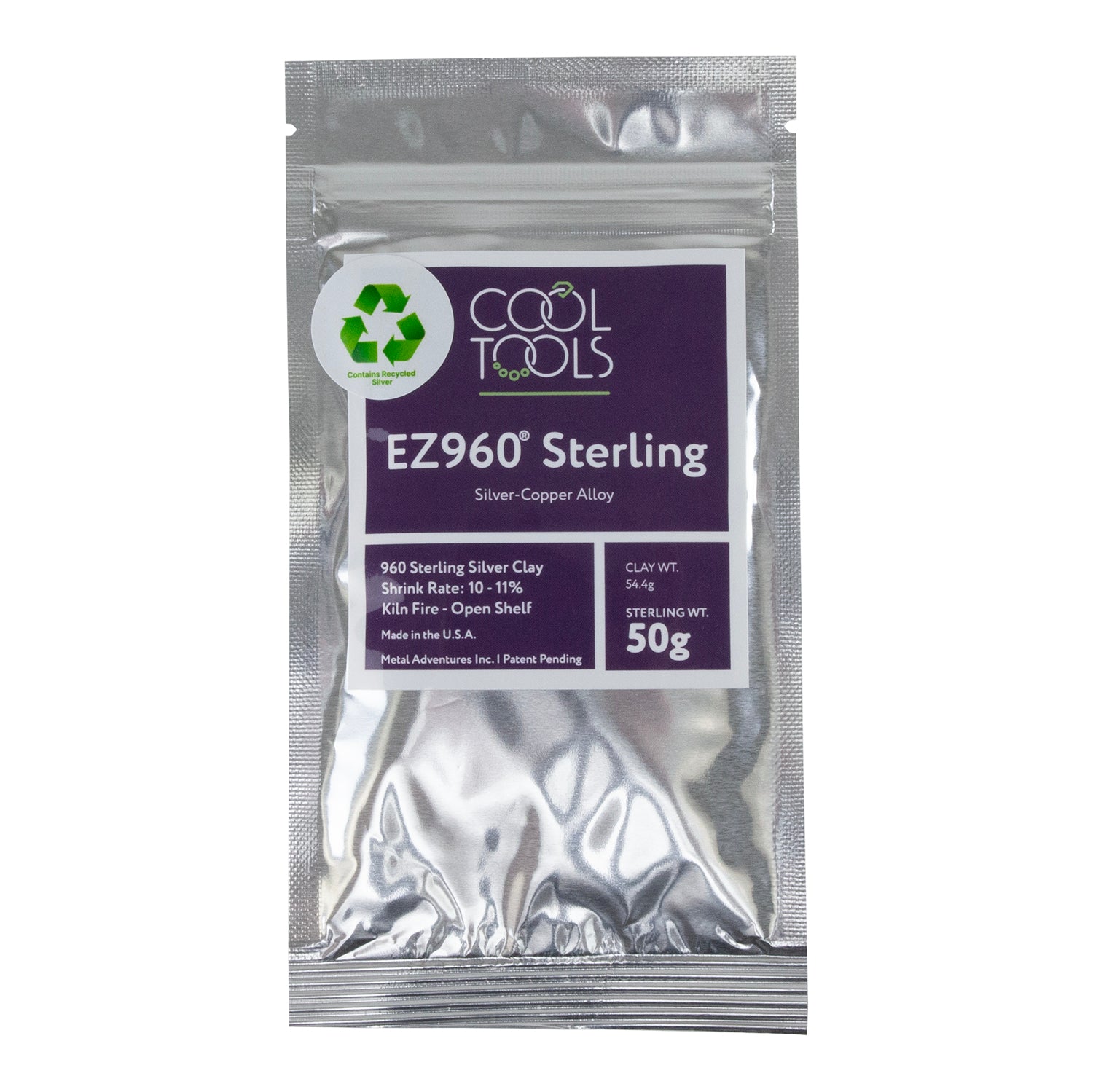 50g package of EZ960® Sterling Silver Clay