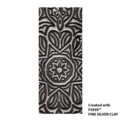 silver sample of Long Mega Texture Tile - Heart Laced