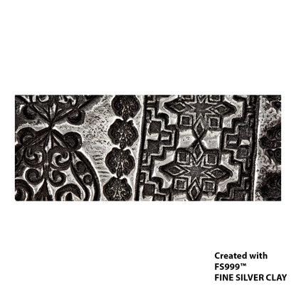 silver sample of  Long Mega Texture Tile - Fancy Borders