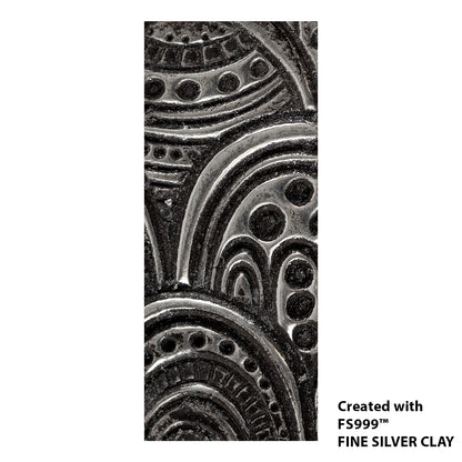 silver sample of  Long Mega Texture Tile - Rococo