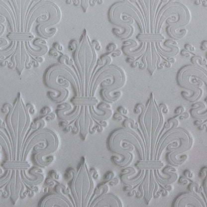 polymer clay sample of Long Mega Texture Tile - Bold Fleur de Lis