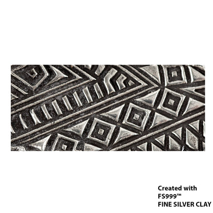 silver sample of  Long Mega Texture Tile - Herringbone