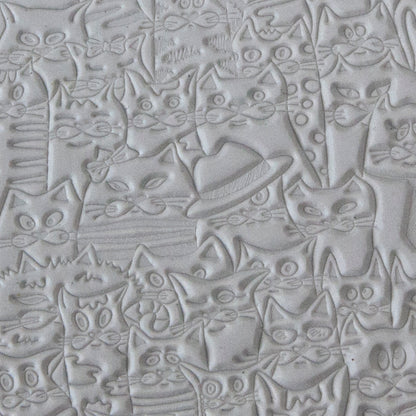 polymer clay sample of Long Mega Texture Tile - Feline Friends
