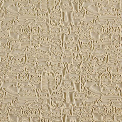 beige silicone Long Mega Texture Tile - Feline Friends
