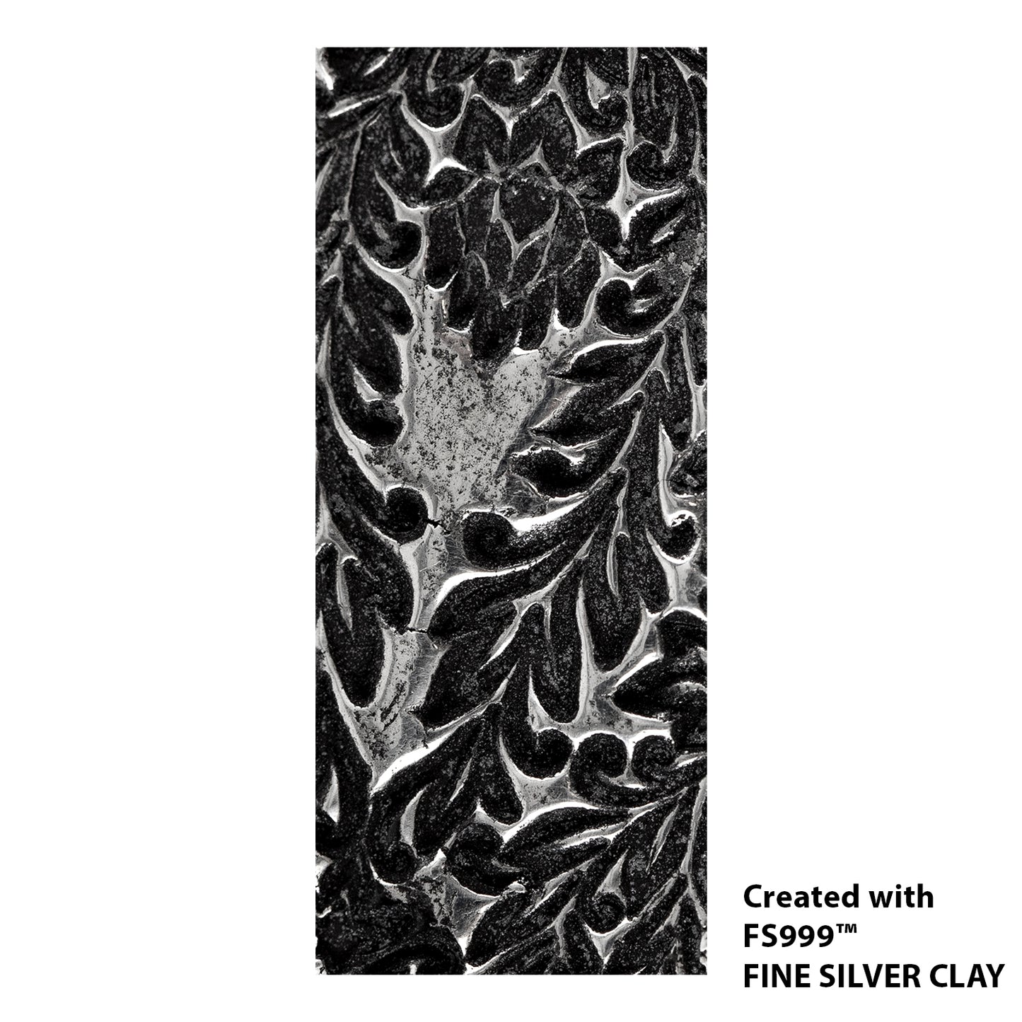 silver sample of  Long Mega Texture Tile - Blooming Lotus