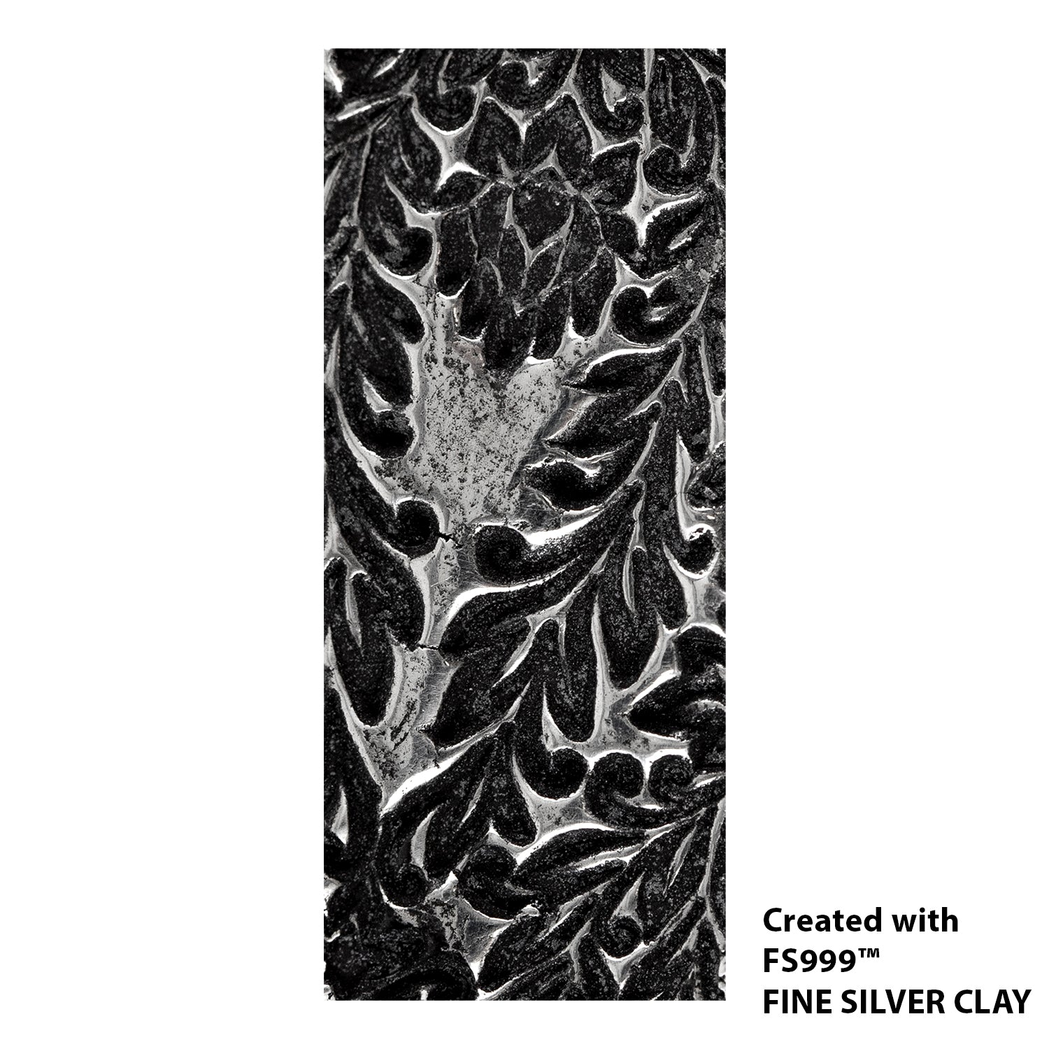 silver sample of  Long Mega Texture Tile - Blooming Lotus