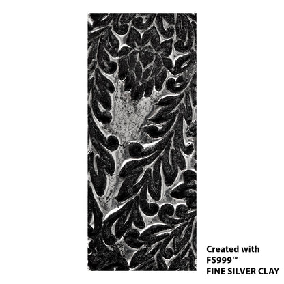 silver sample of  Long Mega Texture Tile - Blooming Lotus