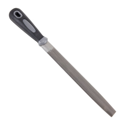 Half Round File 8"

This half-round file is made of heat-treated high carbon steel for durability. Textured rubberized PVC handle for a firm grip.

Heat-treated high carbon steel for extreme strength
PVC handle
Cushioned and textured rubber grip for comfort and control
Hole for pegboard hanging
Double cut pattern
File length 8", Handle length 4 1/4"