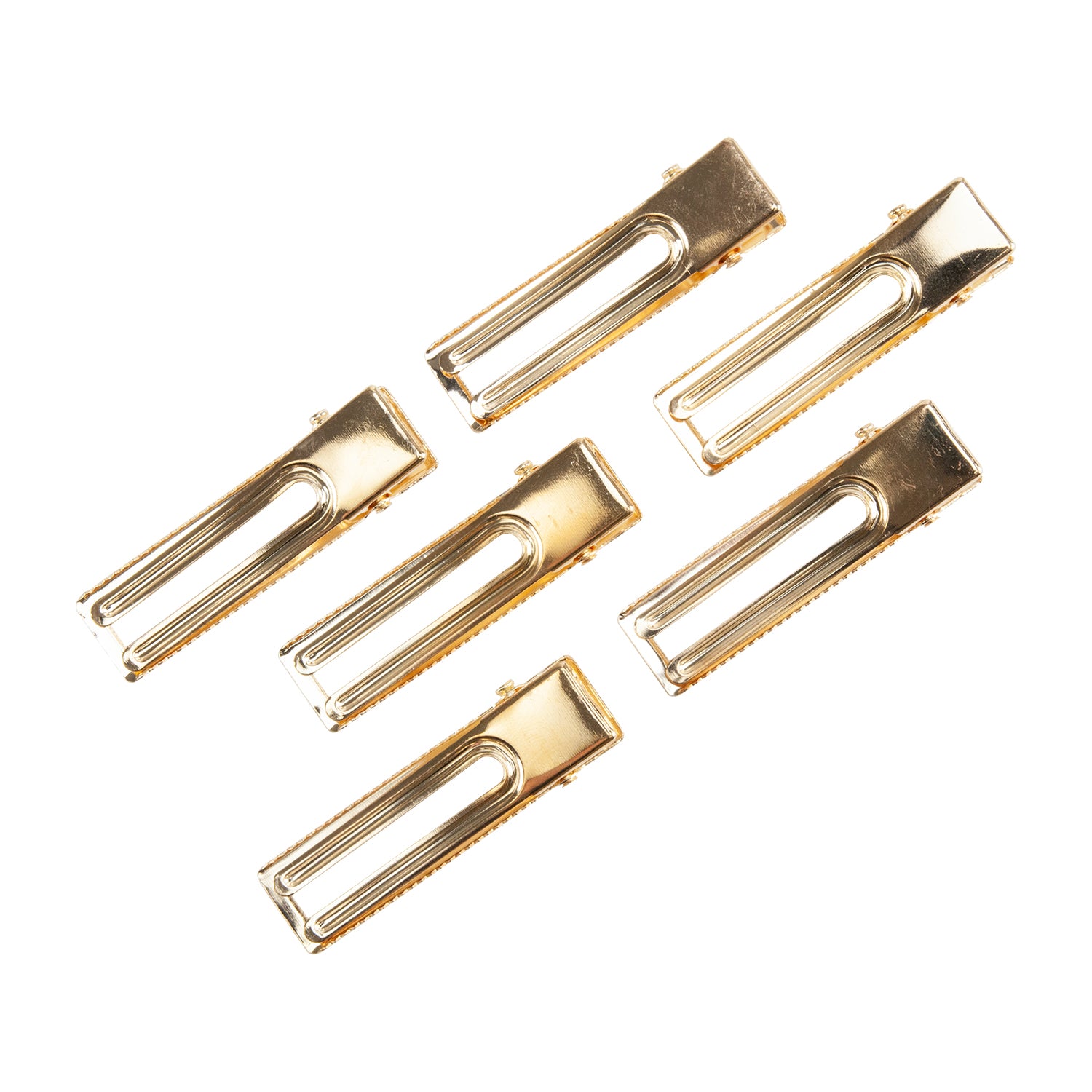 Iron Alligator Hair Clip Finding - Golden Rectangle - 60mm x  18mm - Pkg/6