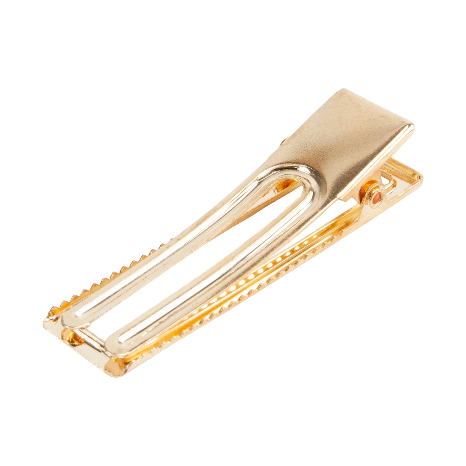 Iron Alligator Hair Clip Finding - Golden Rectangle - 60mm x  18mm - Pkg/6