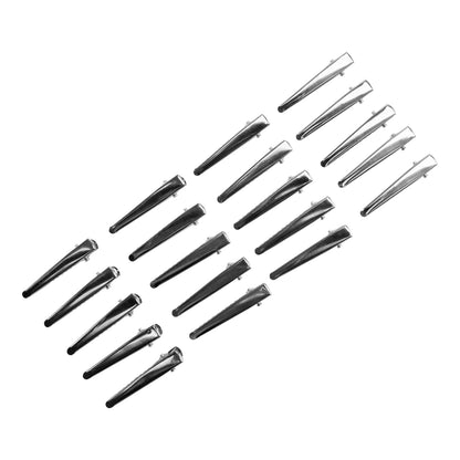 Iron Alligator Hair Clip Finding - Silver Long Tie - 47mm x  7mm - Pkg/20