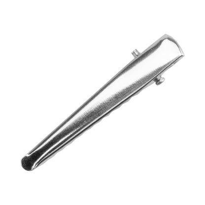 Iron Alligator Hair Clip Finding - Silver Long Tie - 47mm x  7mm - Pkg/20