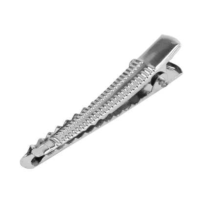 Iron Alligator Hair Clip Finding - Silver Long Tie - 47mm x  7mm - Pkg/20