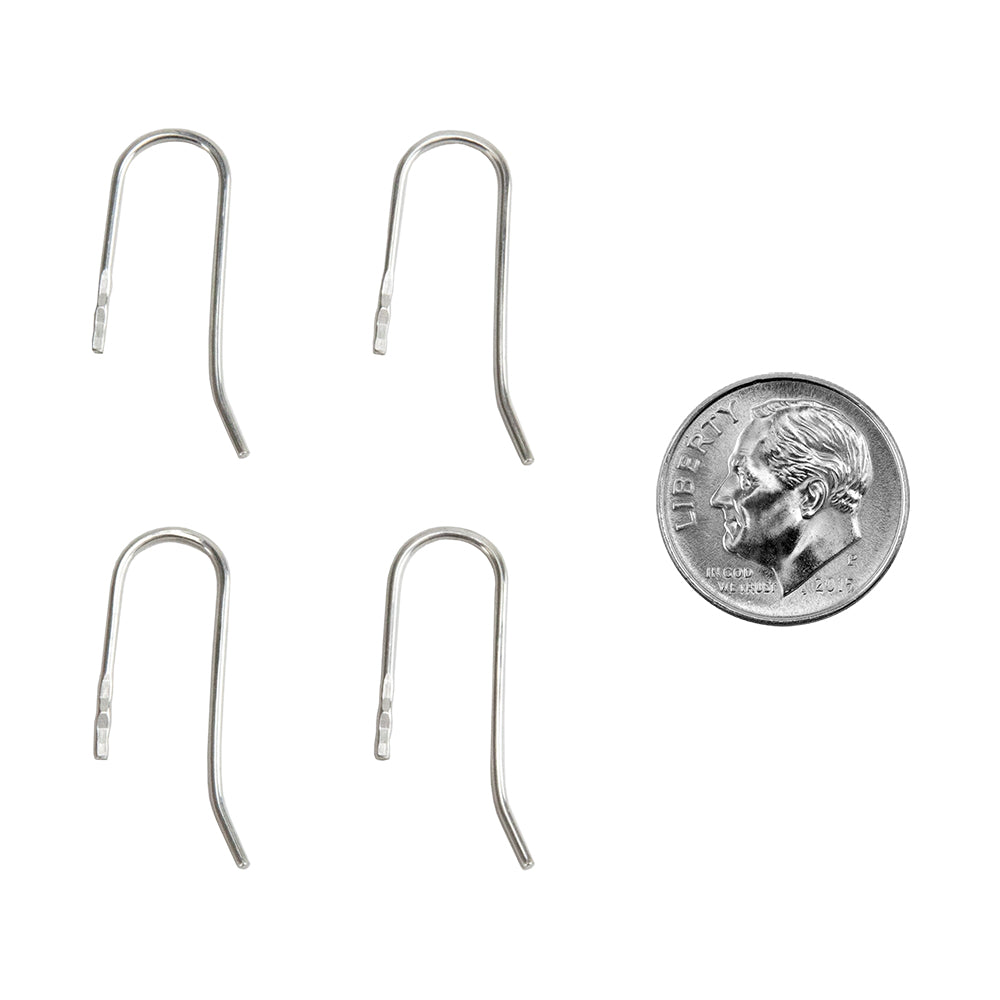 4 medium Embeddable Fine Silver French Earwires with dime