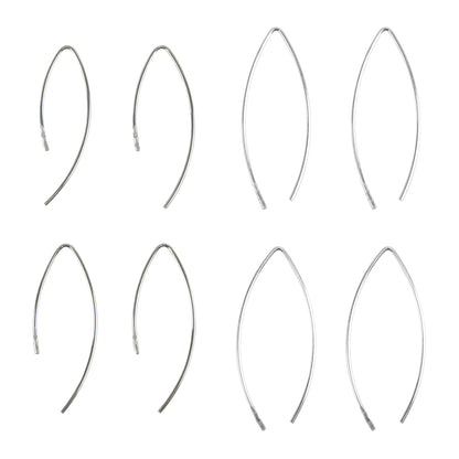 Embeddable Fine Silver "V" Earwires short and long