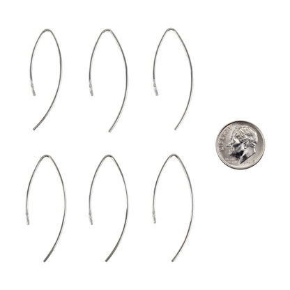 Embeddable Fine Silver "V" Earwires short