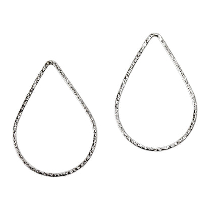 Sterling Silver Textured Teardrop Link Closed 20 x 30mm - Pkg/2