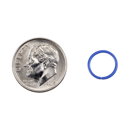 Colored Open Jump Rings - Multi Color - Round 10mm 18 gauge - with dime