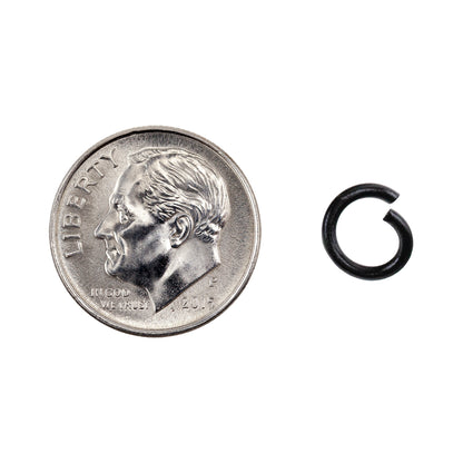 Colored Open Jump Rings - Multi Color - Round 8mm 17 gauge - with dime