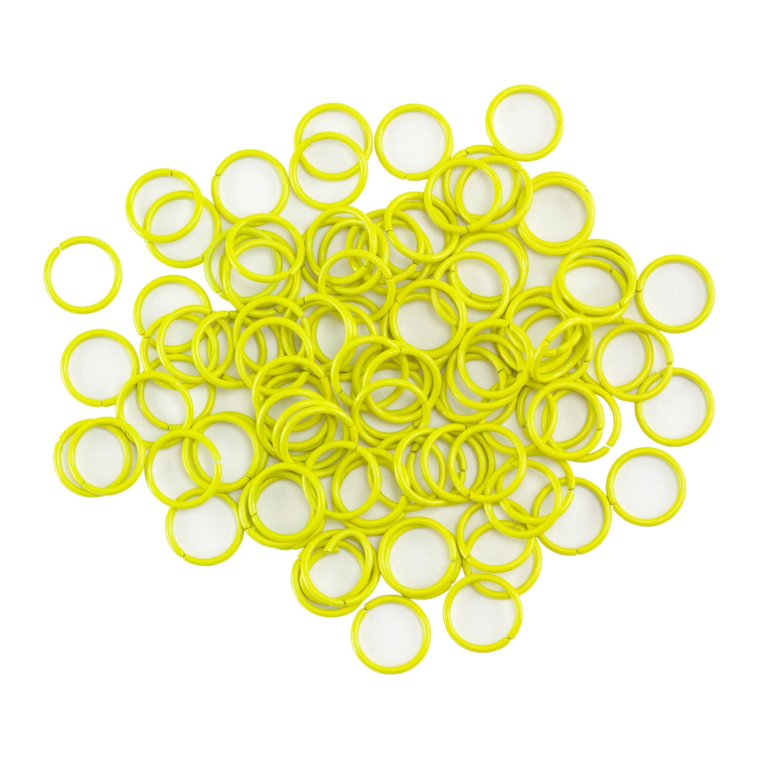 Colored Open Jump Rings - Yellow - Round 10mm 18 gauge - Pkg/50